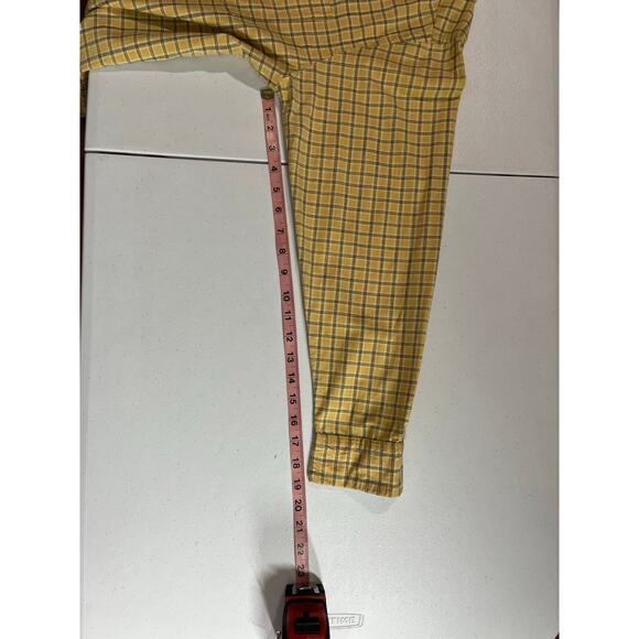 Preteur Le Collezioni Yellow Plaid 100% Cotton Shirt Made in Sultanate of Oman M - Picture 5 of 9